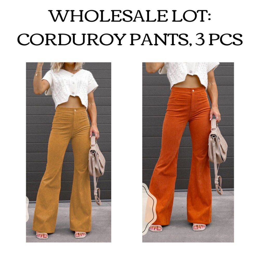 Wholesale Lot - Cords - Fall Colors - Retro 70's Style - 3 Pieces - Reseller SM